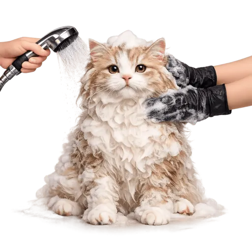 A calm pet grooming session at Miou and Wuff spa