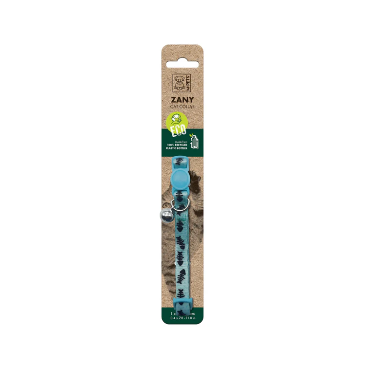 M-Pets Zany Cat Eco Collar - Black and Blue