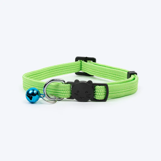 TLC Collar With Bell For Cats - Neon Green