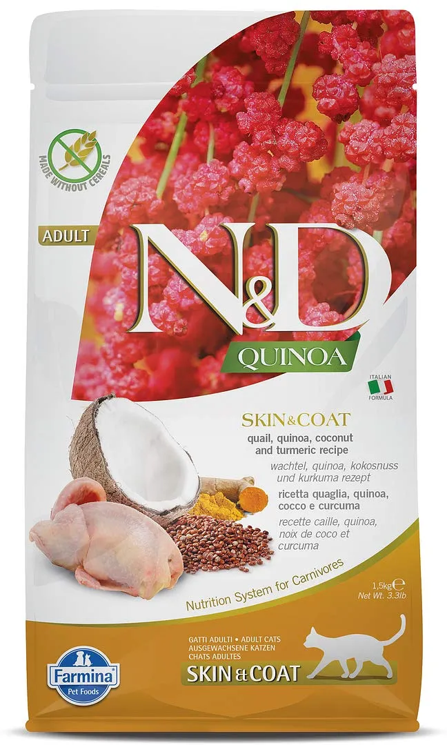 Farmina N&D Quinoa Skin & Coat Quail Dry Food For Adult Cat