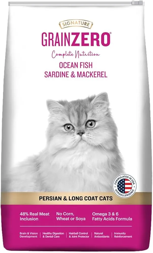 Signature Grain Zero Ocean Fish, Sardine and Mackerel Long Coat & Persian Cat Dry Food