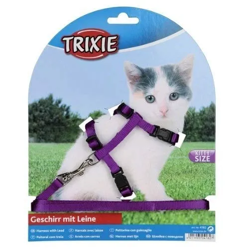 Trixie Kitten Harness with Leash Various Colours