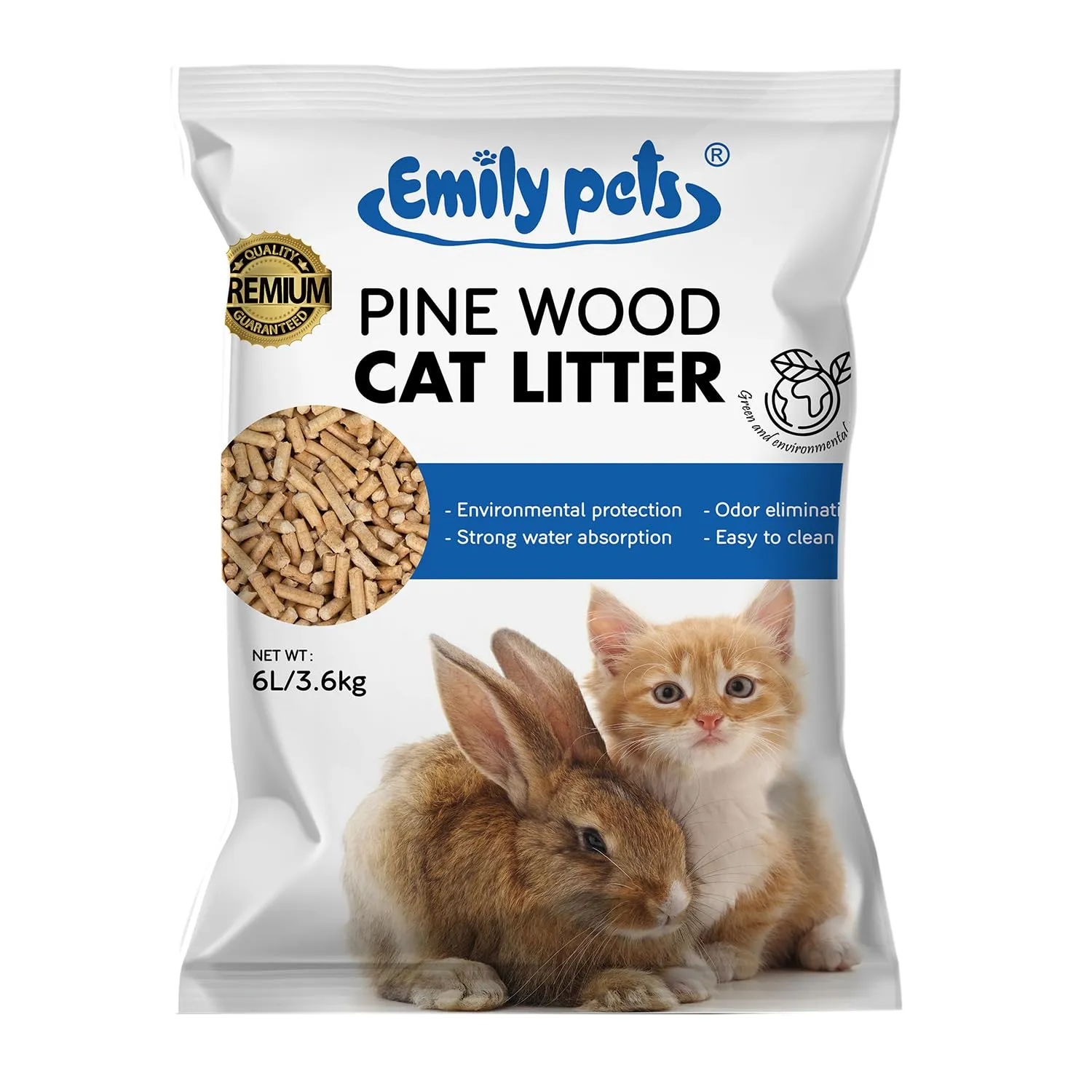 Emily Pets Pine Wood Cat Litter for Cat and Rabbit