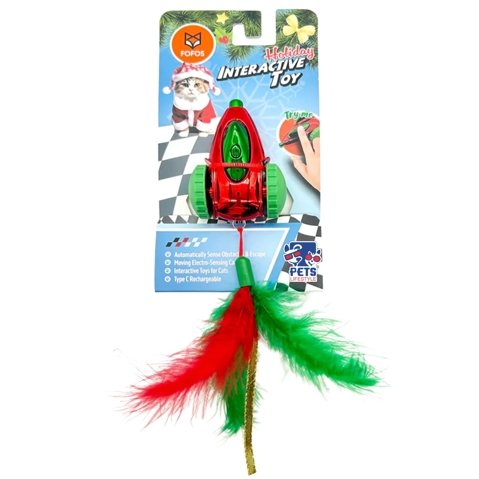 Fofos Holiday Interactive Car Toy for Cats