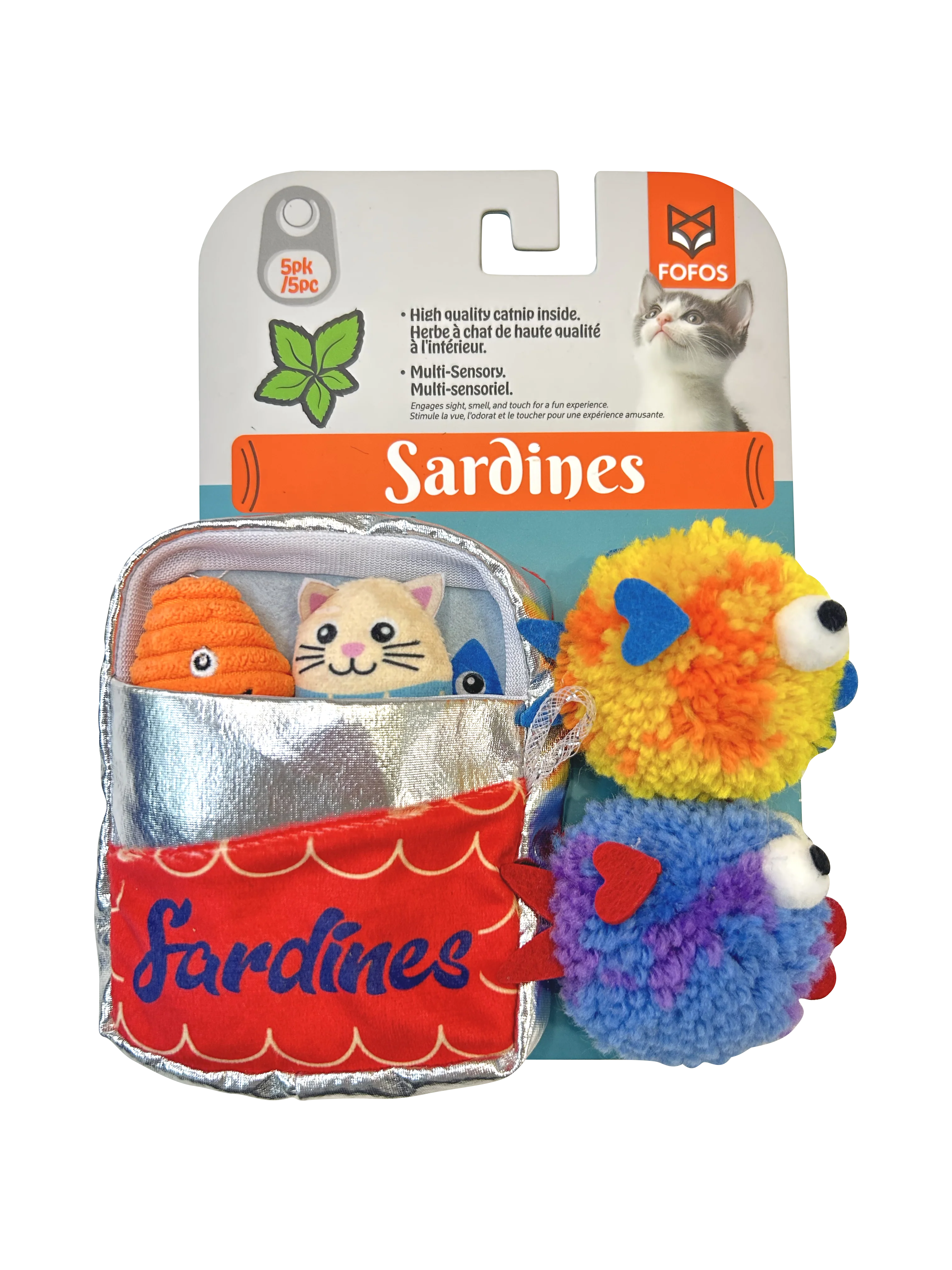 Fofos Sardine Cat Toy 5pk