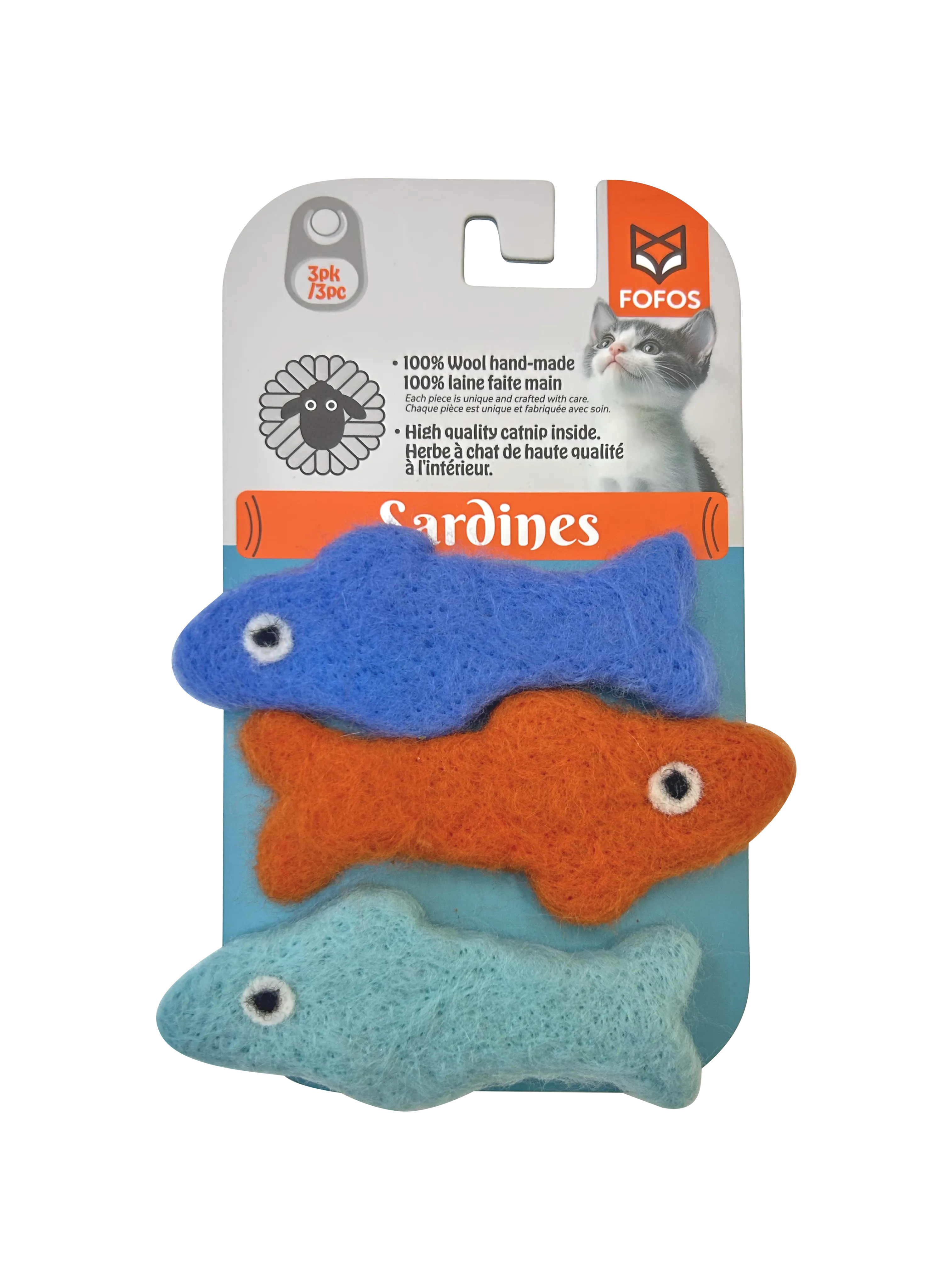 Fofos Sardine Fish Filled with Catnip 3 pk