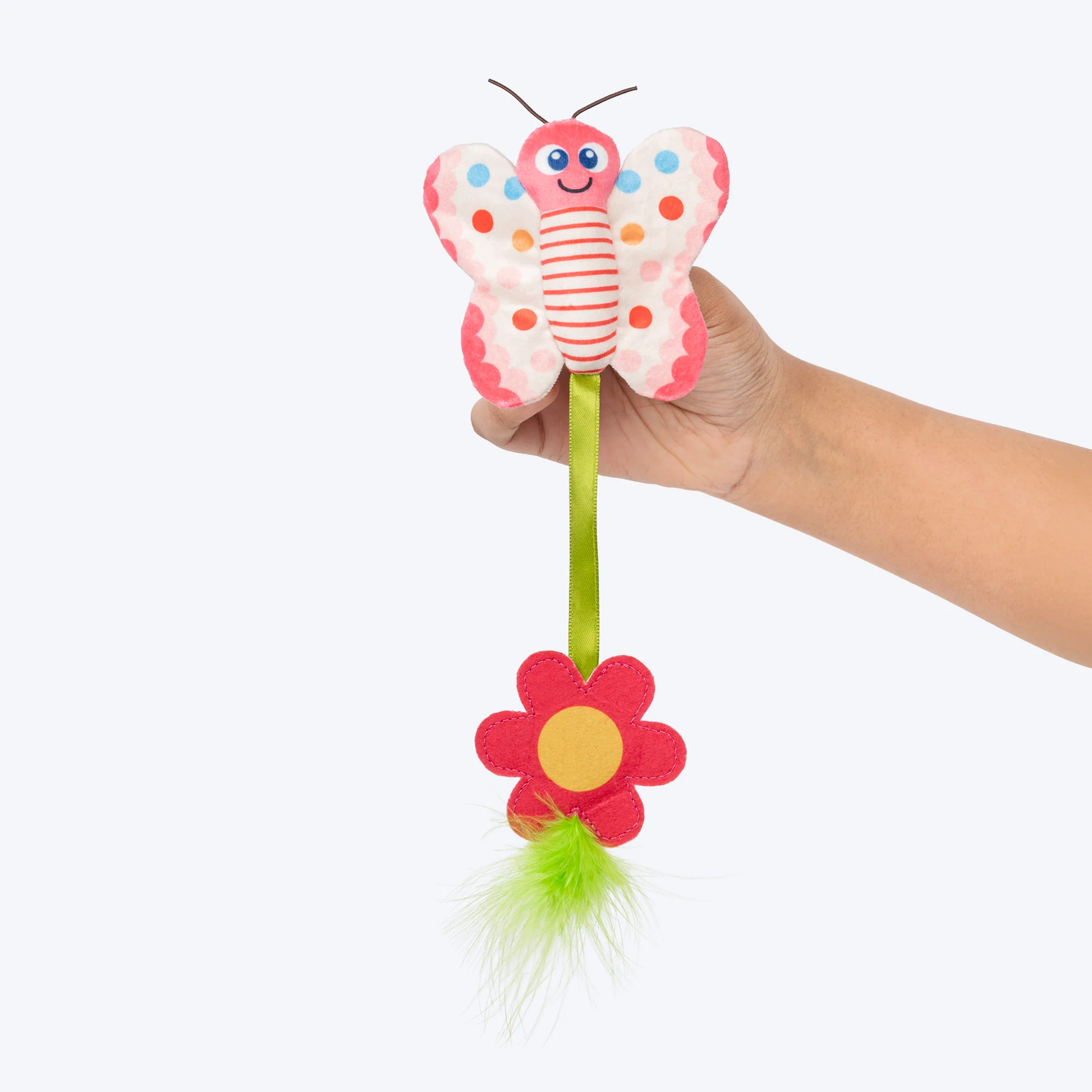 Heads Up For Tails Flufferfly Plush Cat Toy With Catnip