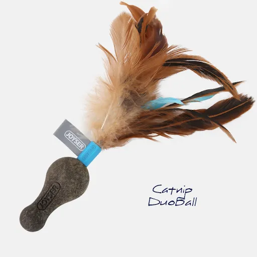 Joyser Cat Catnip Duoball With Feather