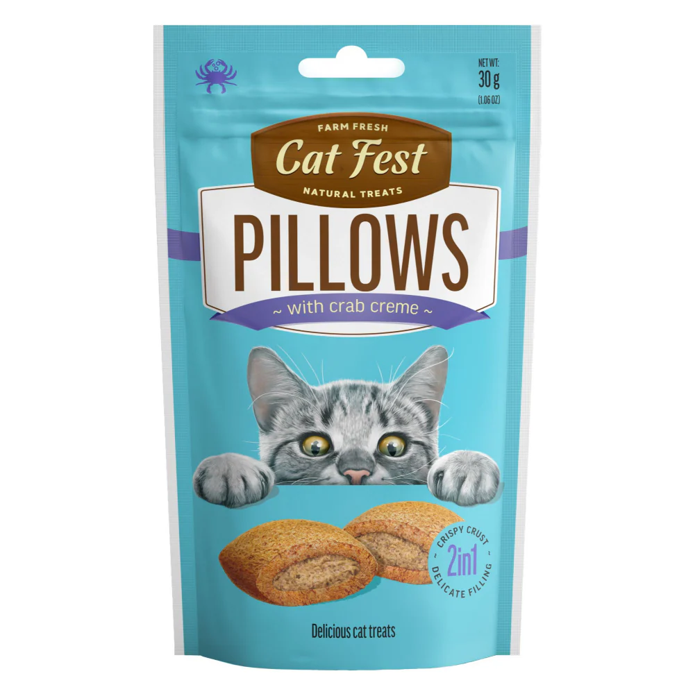 Cat Fest Pillows with Crab Cream Cat Treats