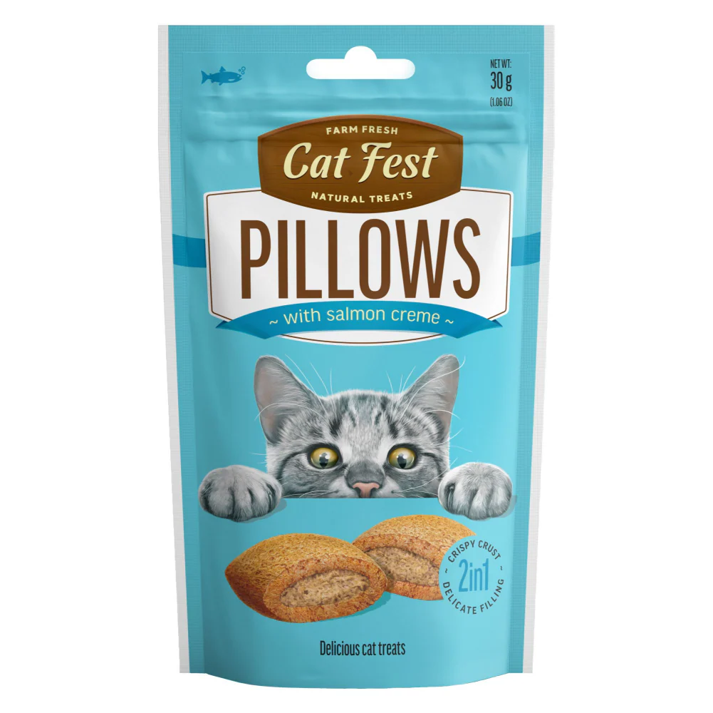 Cat Fest Pillows with Salmon Cream Cat Treats