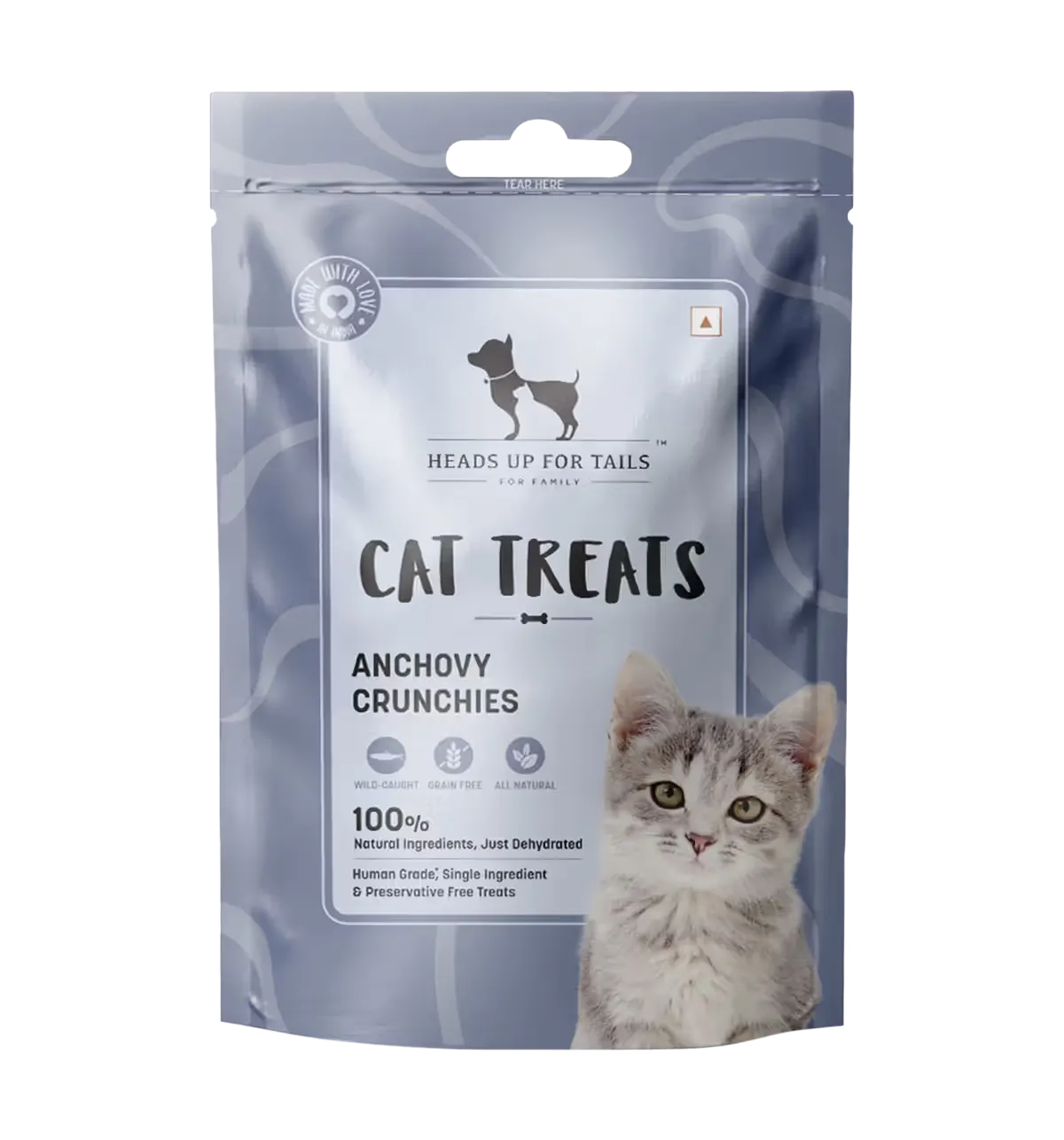 Heads Up For Tails Dehydrated Anchovies Crunchies Cat Treats
