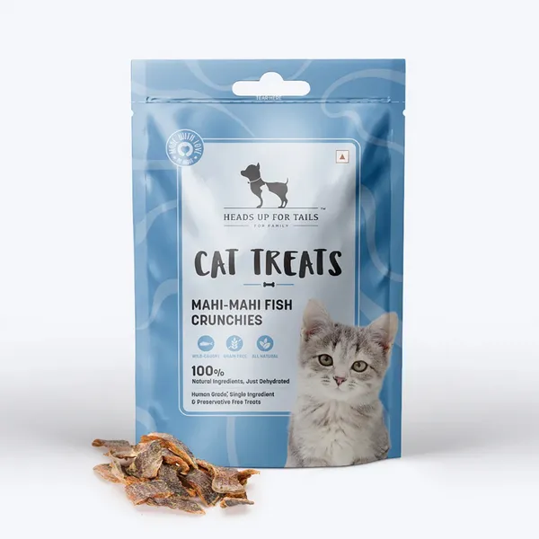 Heads Up For Tails Mahi Mahi Fish Crunchies Chew Cat Treats