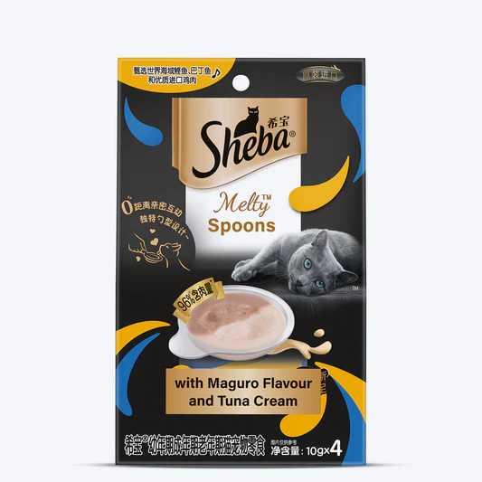 Sheba Melty Spoons Maguro Flavour & Tuna Cream Treat For Cat 40 gm Packs