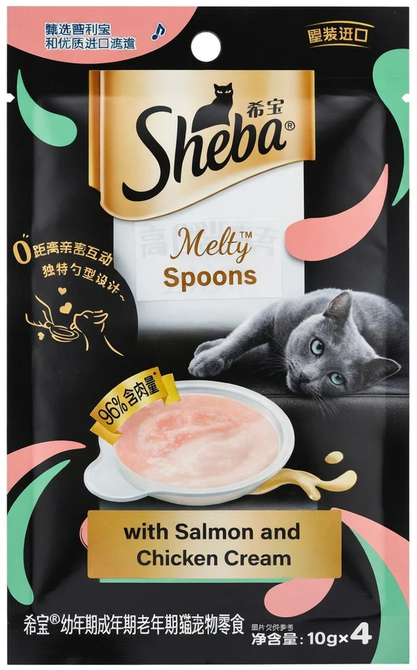 Sheba Melty Spoons Salmon & Chicken Cream Treat For Cat 40 gm Packs