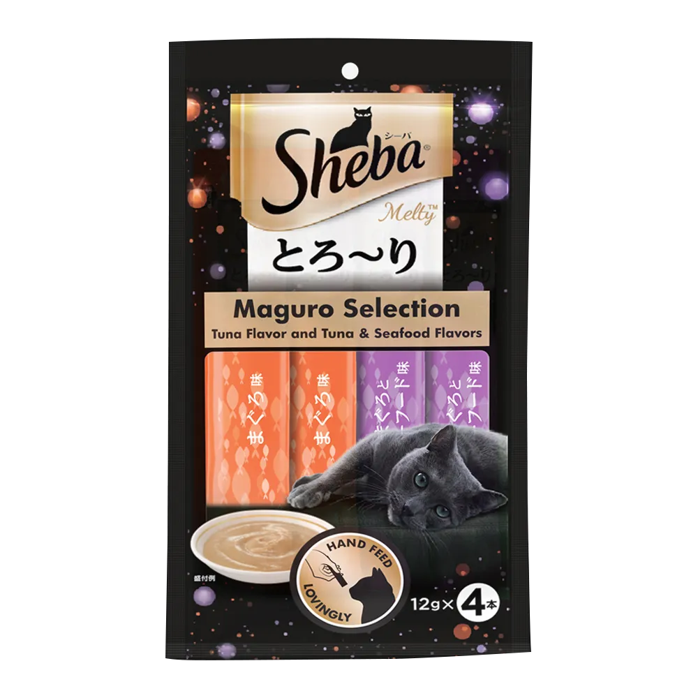Sheba Tuna Flavor and Tuna & Prawn Maguro Selection Melty Premium Cat Treats