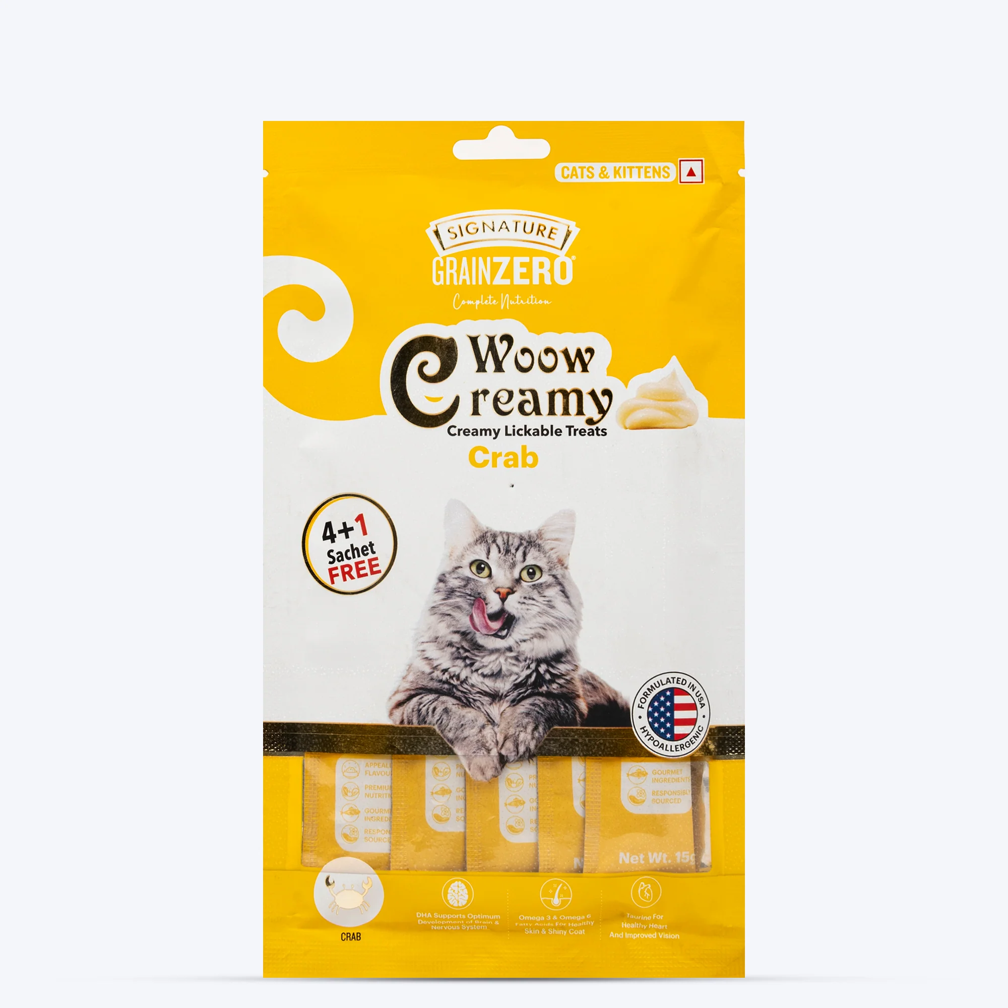 Signature Grain Zero Woow Creamy Crab Cat & Kitten Lickable Treats