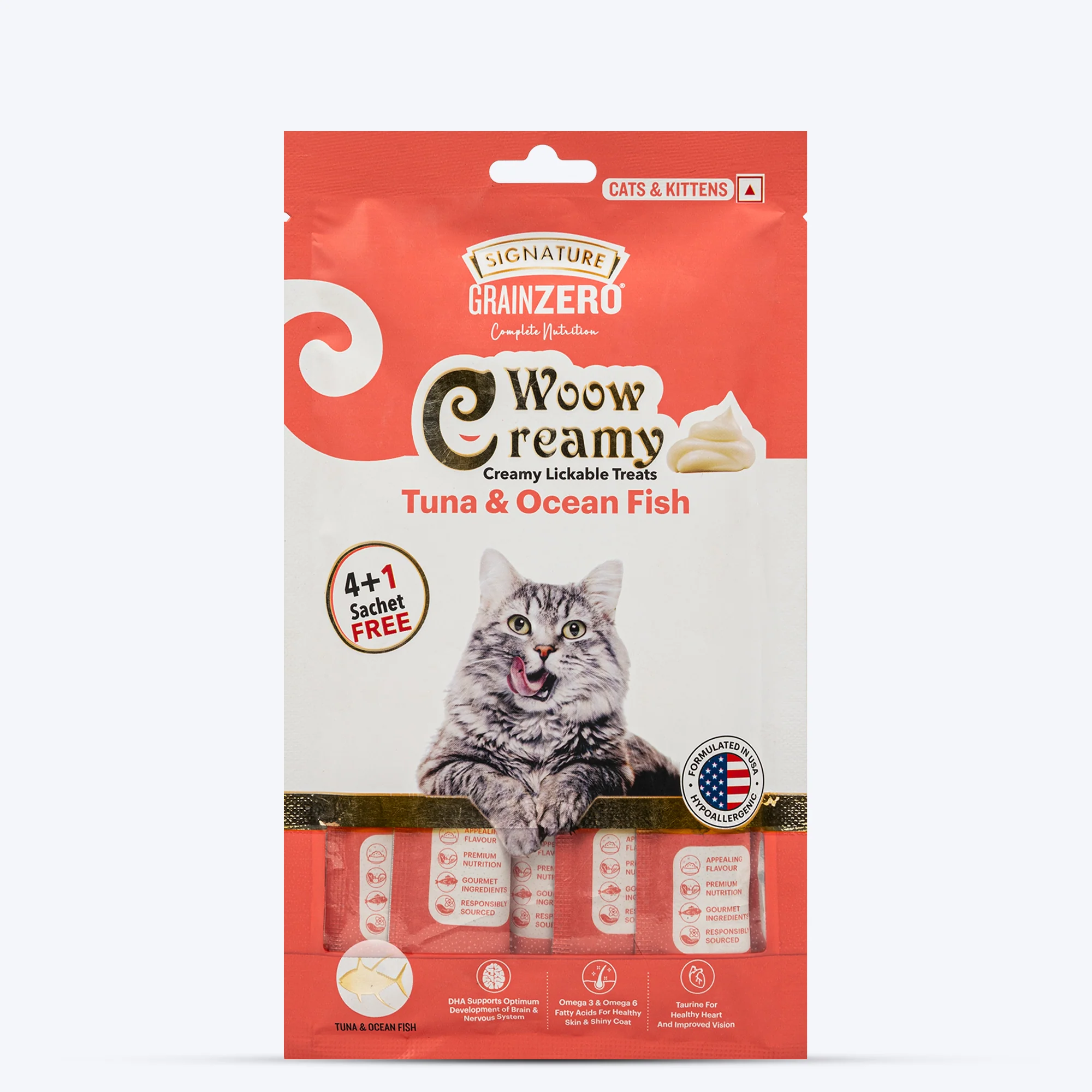 Signature Grain Zero Woow Creamy Tuna & Ocean Fish Cat & Kitten Lickable Treats