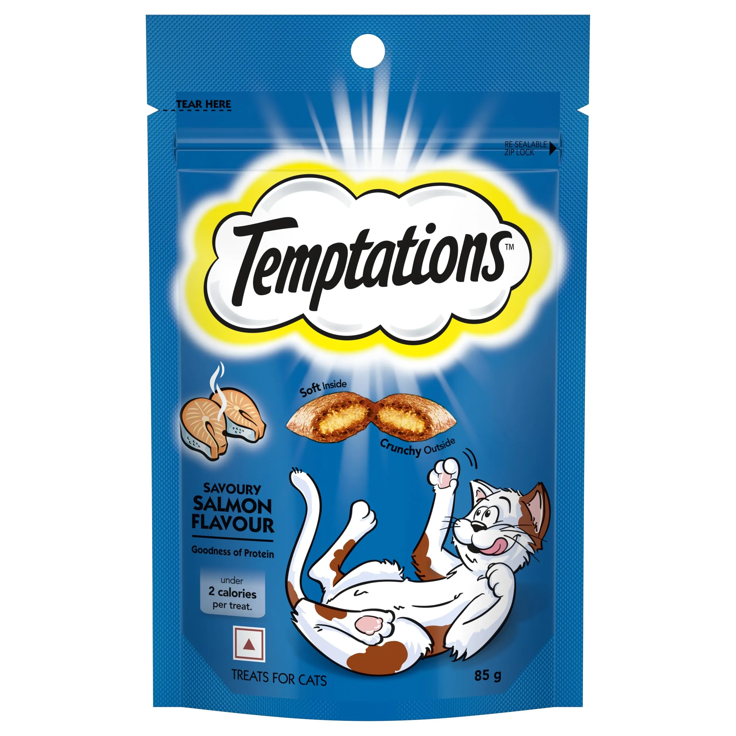 Temptations Crunchy Cat Treats, Savoury Salmon Flavour