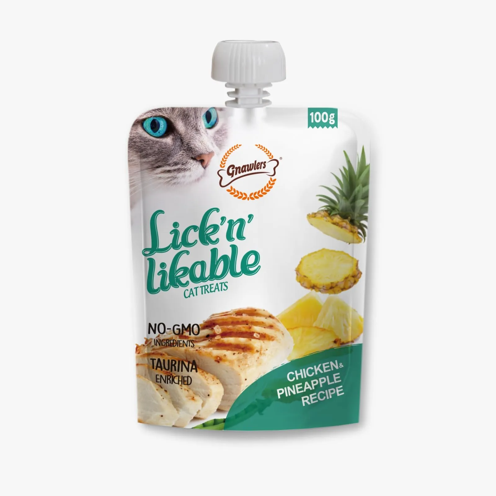 Gnawlers Lick N Lickable Cat Treats Chicken & Pineapple