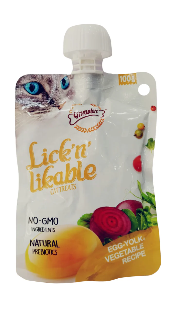 Gnawlers Lick N Lickable Egg Yolk & Vegetable Cat Treats