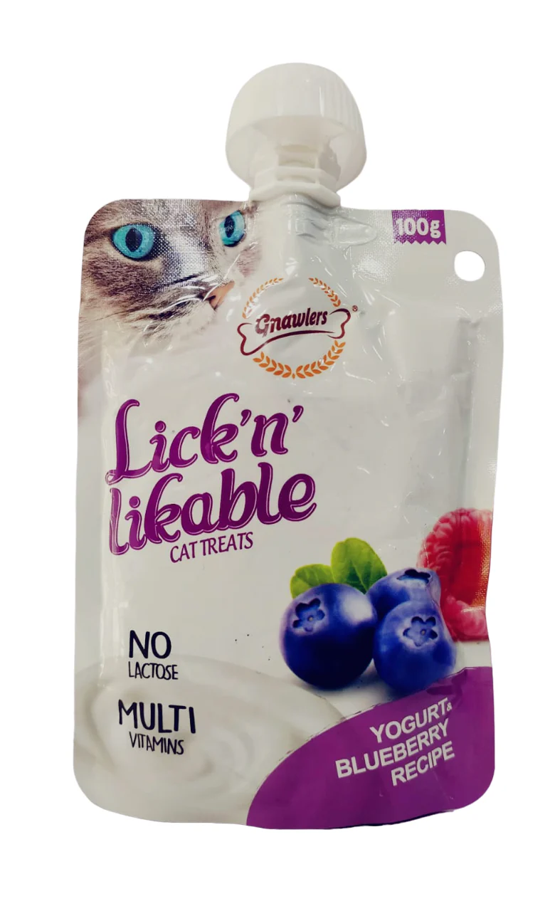 Gnawlers Yogurt Blueberry Lick N Lickable Cat Treats