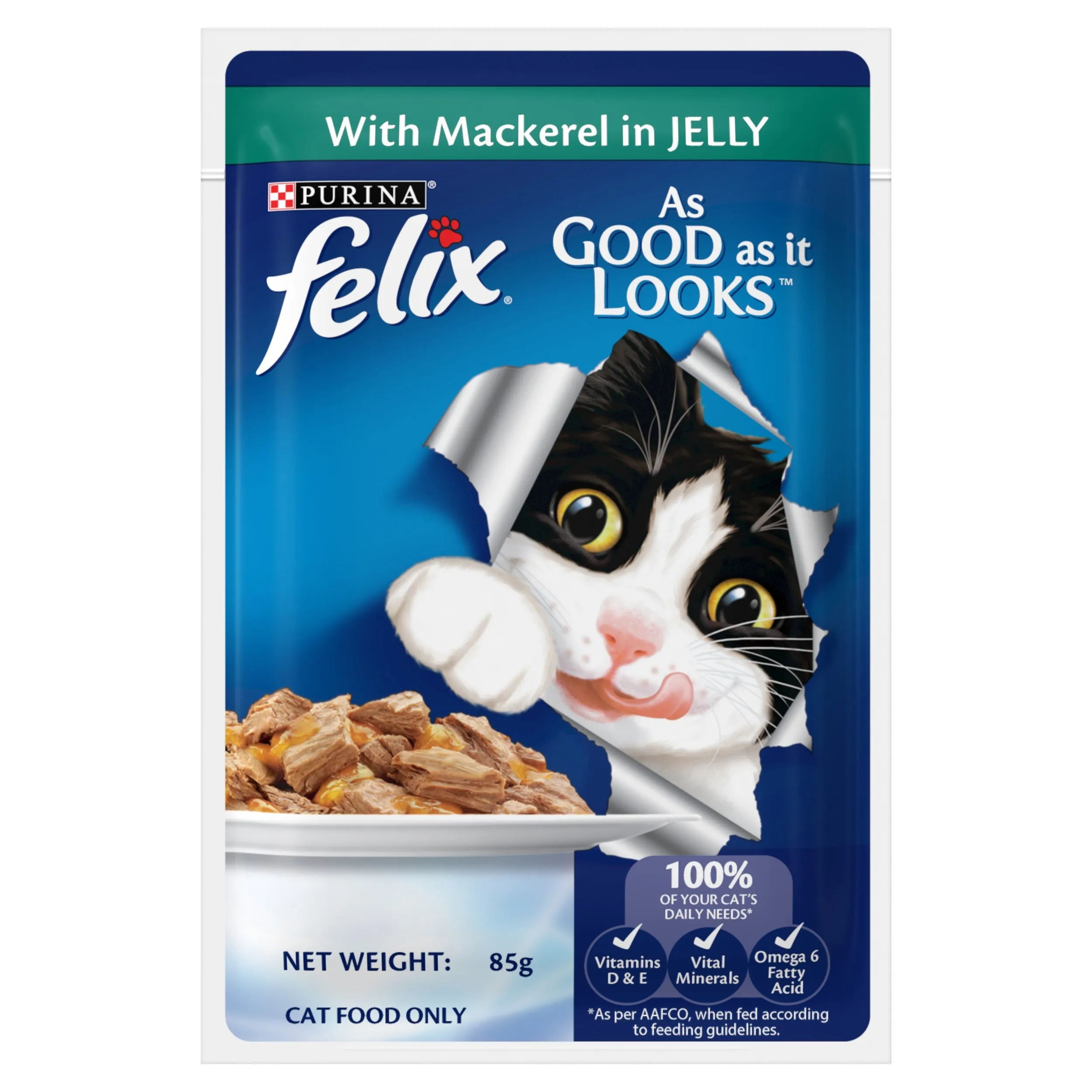 Purina Felix Mackerel in Jelly Adult Wet Cat Food