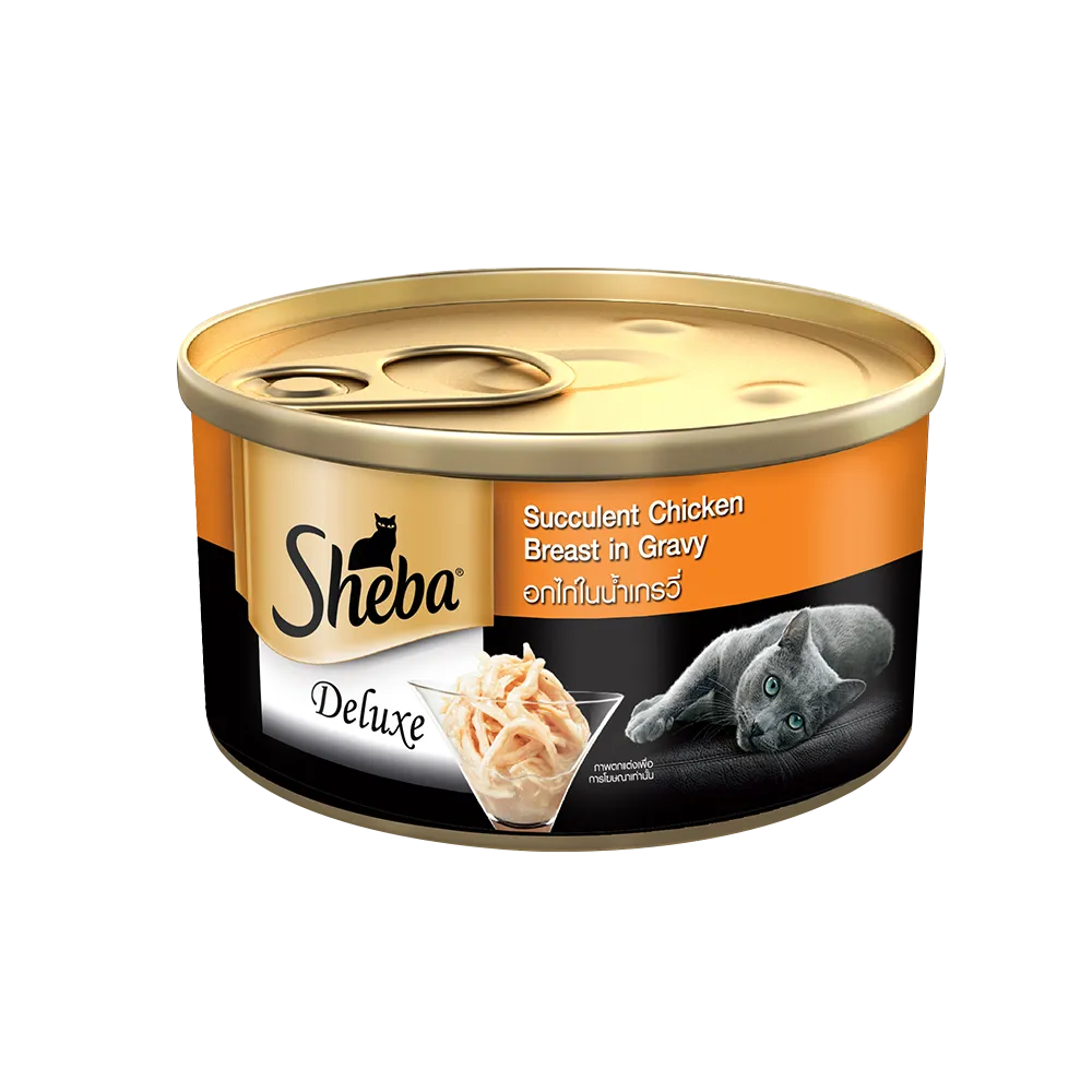 Sheba Deluxe Premium Succulent Chicken Breast in Gravy Can Adult Wet Cat Food