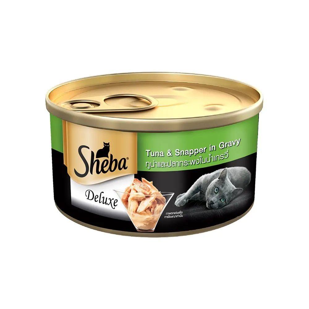 Sheba Deluxe Premium Tuna and Snapper in Gravy Can Adult Wet Cat Food