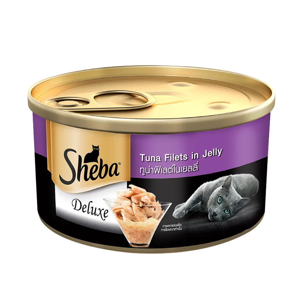 Sheba Deluxe Premium Tuna Filets in Jelly Can Adult Wet Cat Food