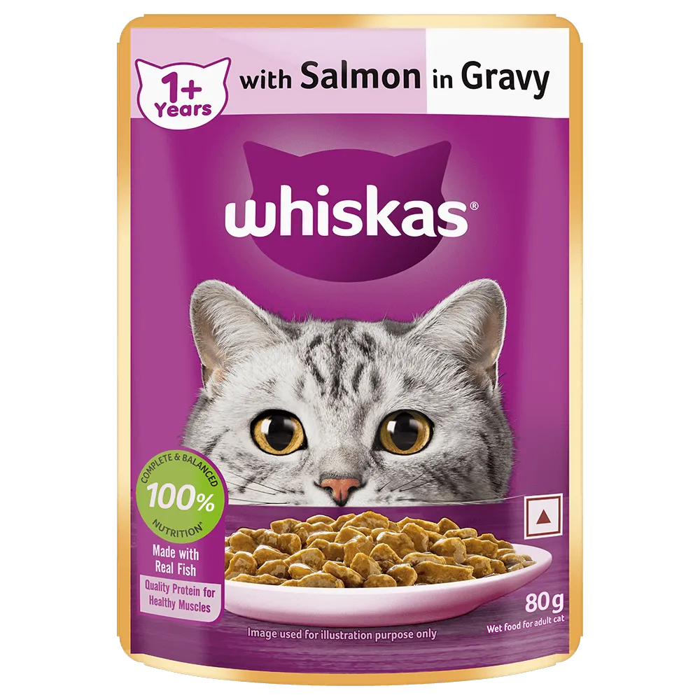 Whiskas Adult 1+ Year Wet Cat Food Salmon In Gravy Flavour