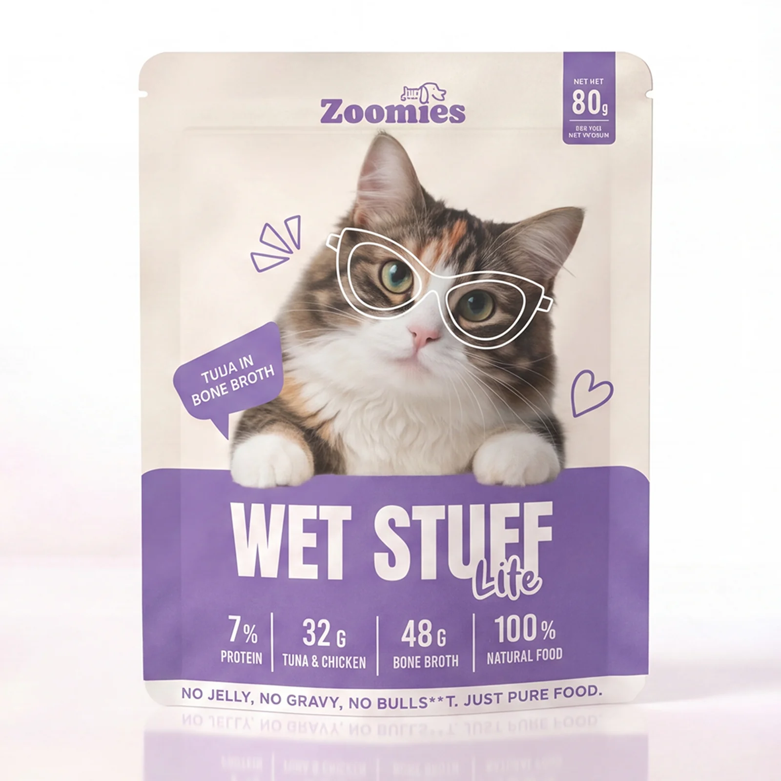 Zoomies Wet Stuff Lite Tuna in Bone Broth Cat Wet Food