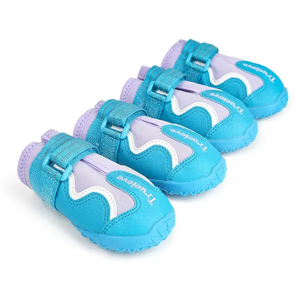 Truelove Water Resistance Dog Shoes with TPR Sole - Algiers Blue and Lavender