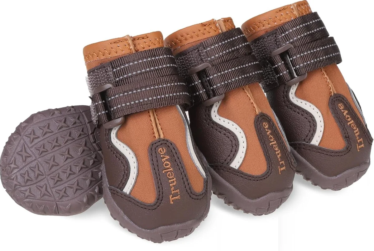 Truelove Water Resistance Dog Shoes with TPR Sole - Pinecone and Glazed Ginger