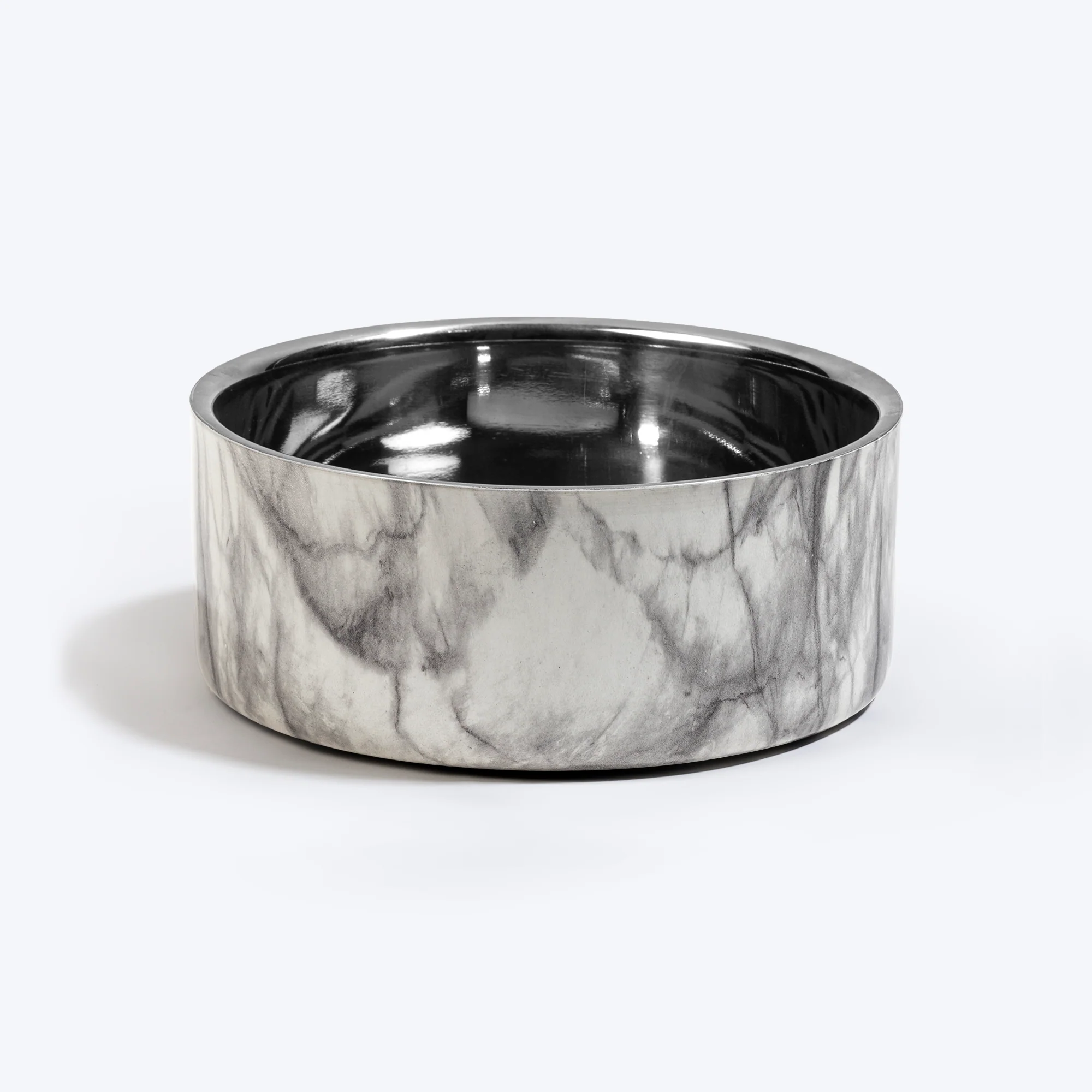 Heads Up For Tails Marble Mist Printed Steel Bowl For Dogs