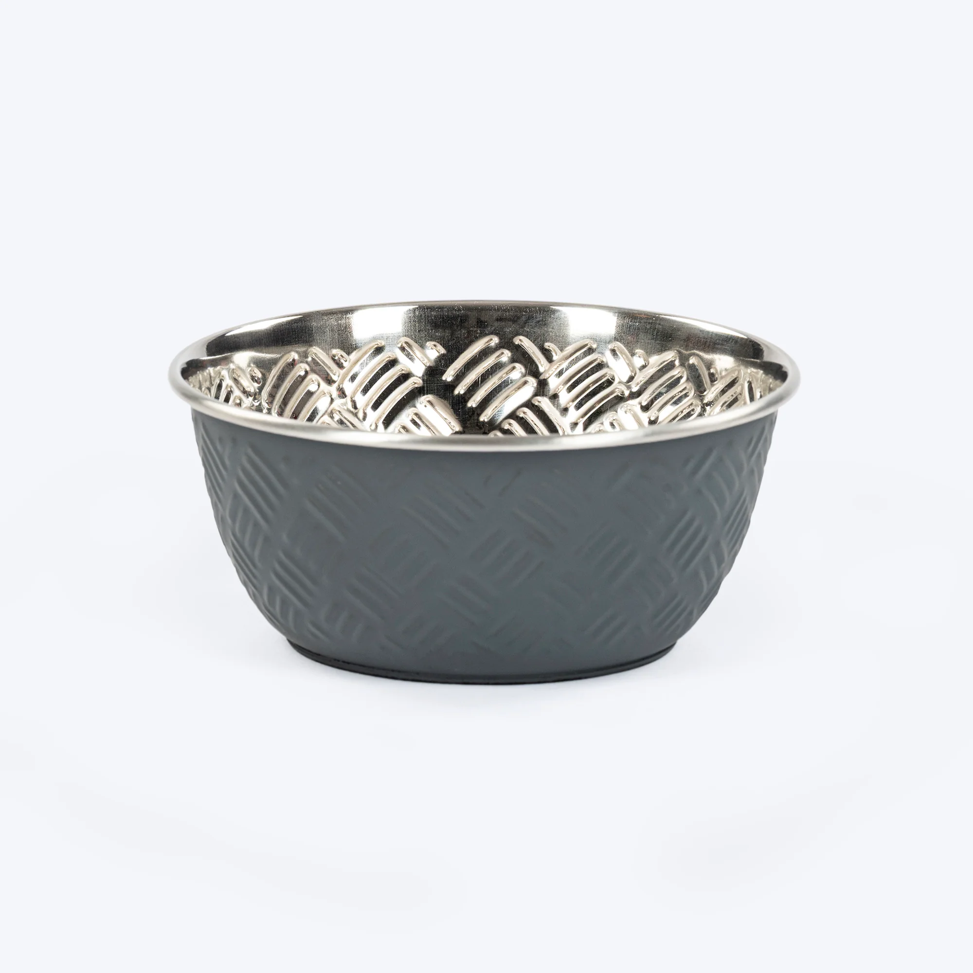 Heads Up For Tails Sniff N Snack Embossed Steel Bowl For Dogs - GreyL