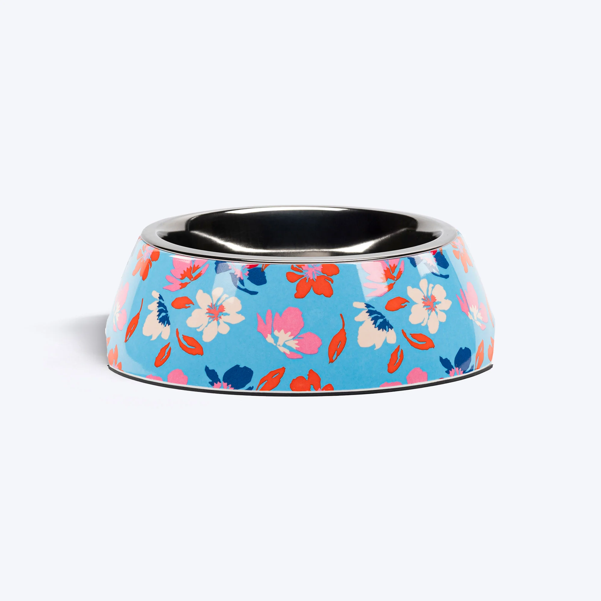 Heads Up For Tails Summer Bloom Printed Melamine Bowl With Steel Insert For Dogs