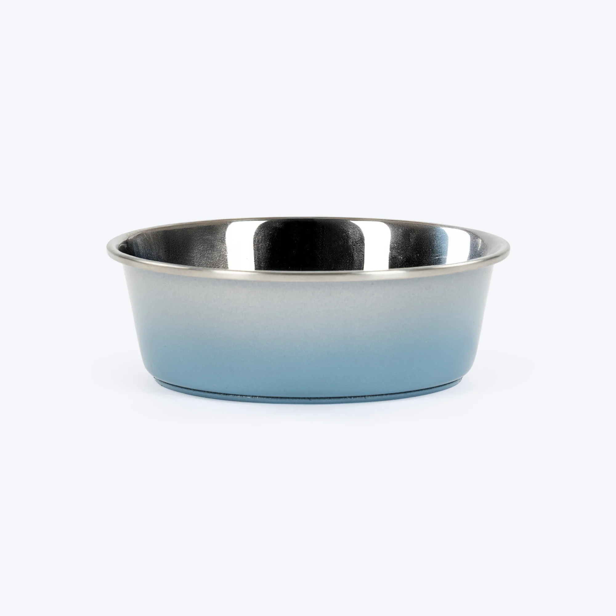 Heads Up For Tails Tiny Tails Printed Steel Bowl For Puppy - Blue & Grey