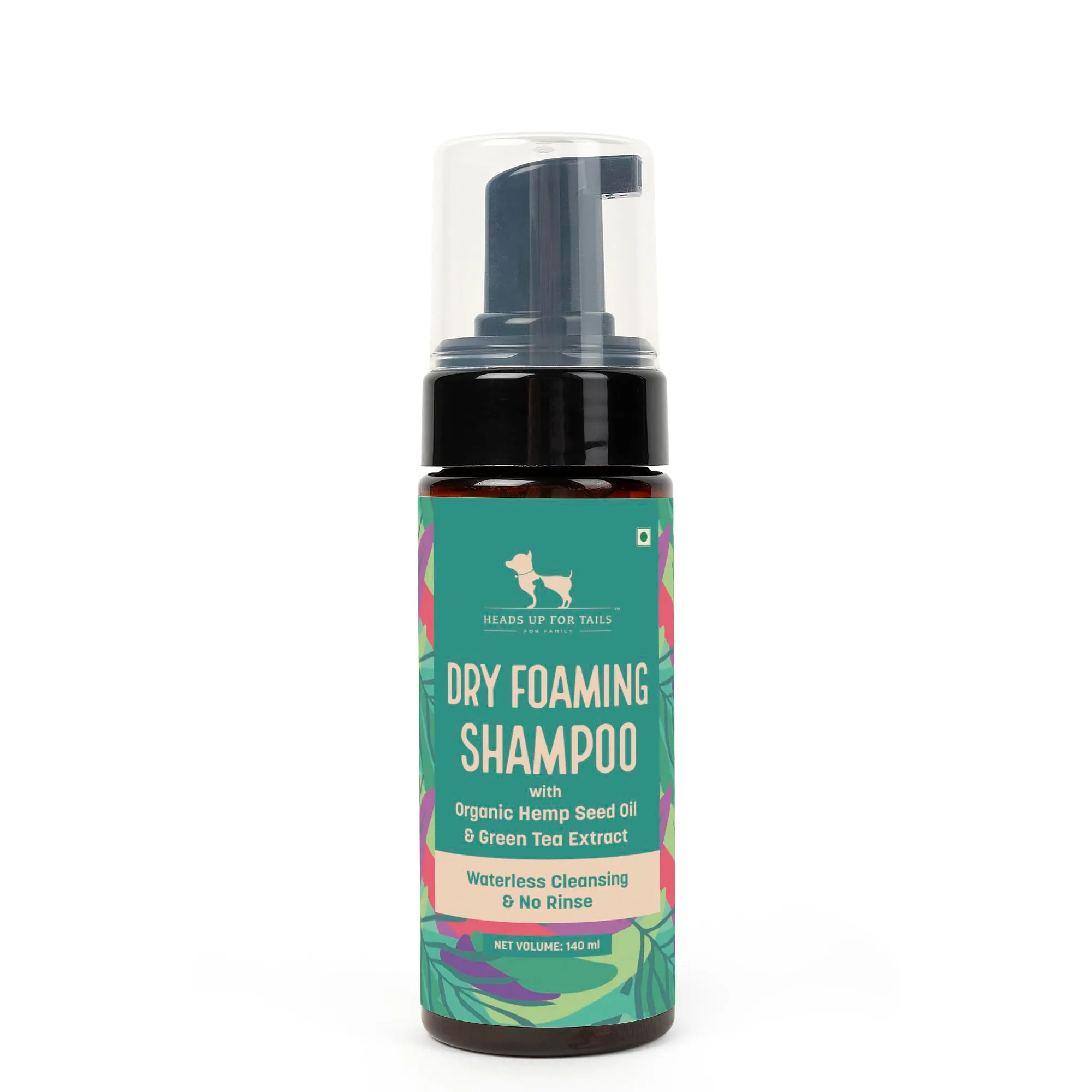 Heads Up For Tails Dry Foaming Organic Hemp Seed Oil With Green Tea Extract Dog Shampoo