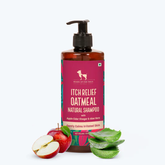 Heads Up For Tails Natural Itch Relief Oatmeal Dog Shampoo - Apple Cider Vinegar & Aloe Vera