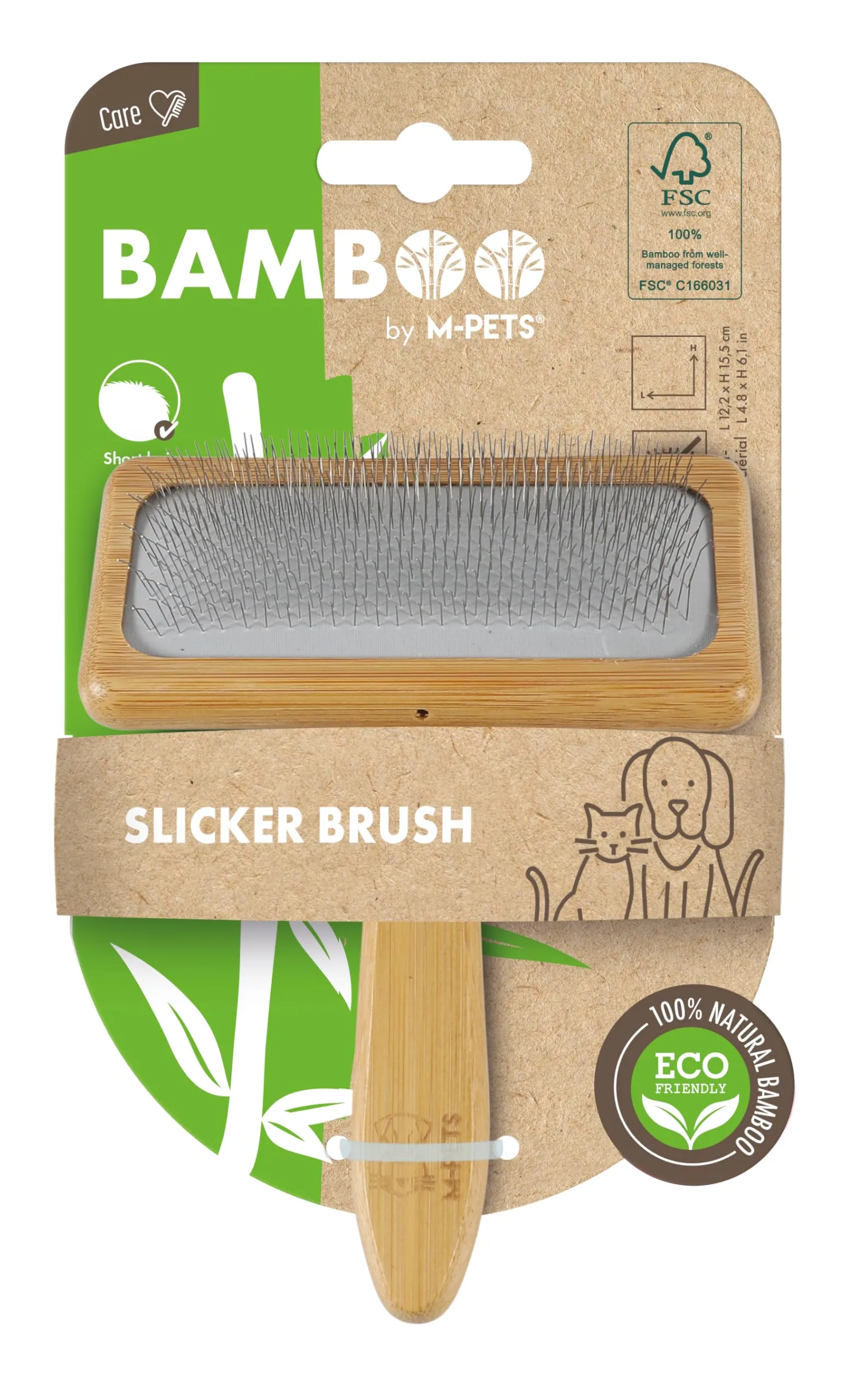M-Pets Bamboo Slicker Brush