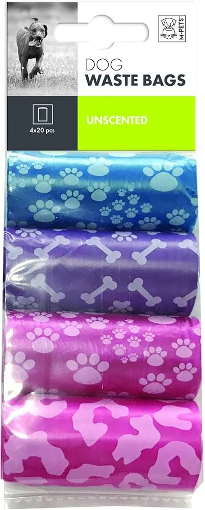 M-Pets Dog Waste Bags Unscented 4x20 Bags
