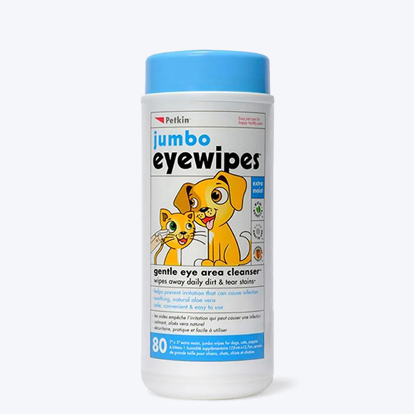 PetKin Plant Base Jumbo Eyewipes 80 Wipes