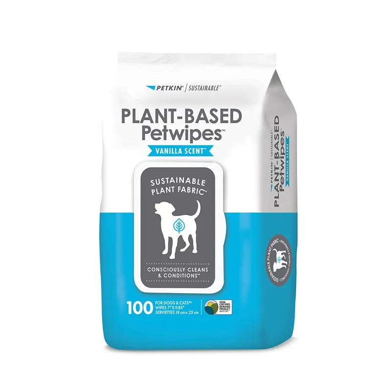 Petkin Plant Based Wipes Vanilla 100 Wipes