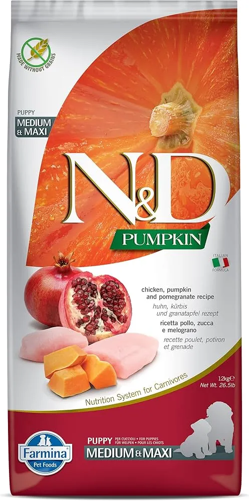 Farmina N&D Pumpkin Chicken & Pomegranate Grain Free Medium & Maxi Breed Dry Adult Dog Food