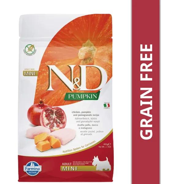 Farmina N&D Pumpkin Chicken & Pomegranate Grain Free Mini Breed Dry Adult Dog Food