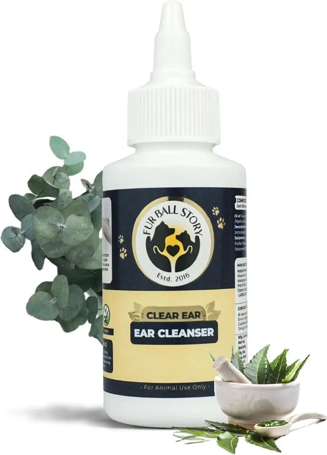 FurBall Story Clear Ear Natural Antiseptic Ear Drops for Dogs