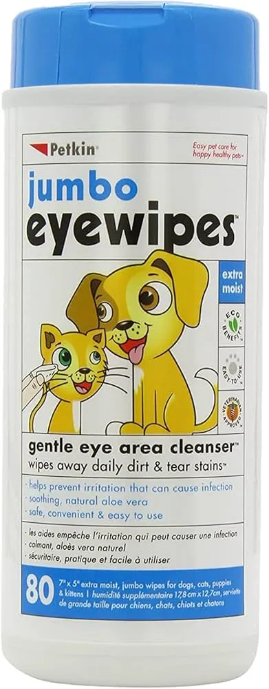 Petkin Jumbo Eye Wipes 80 Wipes