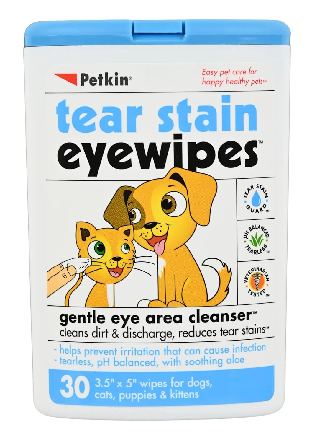 Petkin Tear Stain Eye Wipes 30 Wipes