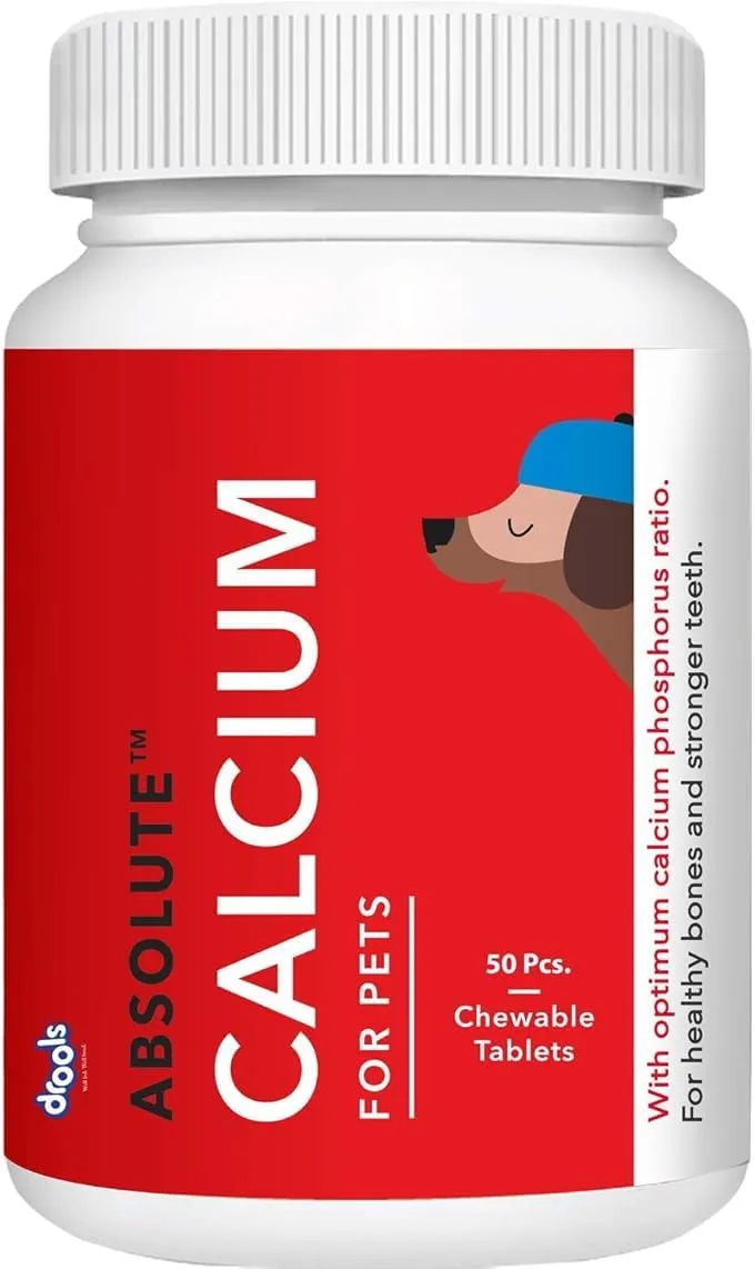 Drools Absolute Calcium Dog Supplement Tablets 50 Tablets