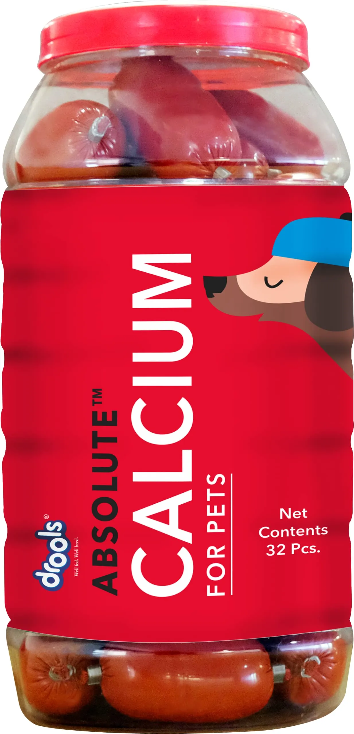 Drools Absolute Calcium Sausage Supplement Jar for Dogs
